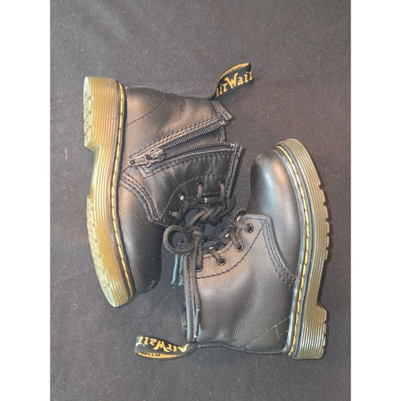 Dr. Martens Other - Dr. Martens 1460 Toddler Black Leather Ankle‎ Boots Lace Up & Zipper US 5